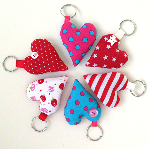 Lavender heart keyrings  by apple cottage company