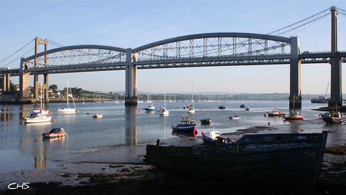 Tamar Bridges, crossing between Saltash and Plymouth by Stocker Images