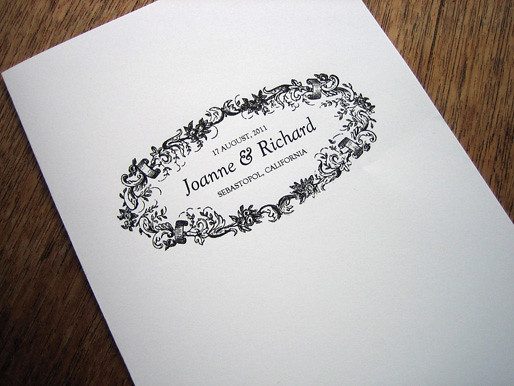 Black and White Printable Wedding Program Cover This is part of a free