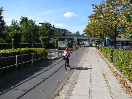 Copenhagen bicycle path under S-tog viaduct