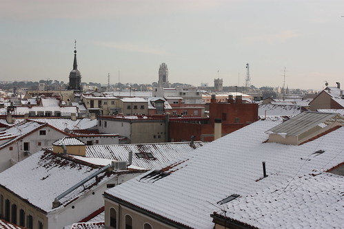 Madrid snowy roofs