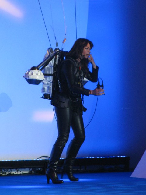 Suzi Perry in Leather Catsuit Oh God 