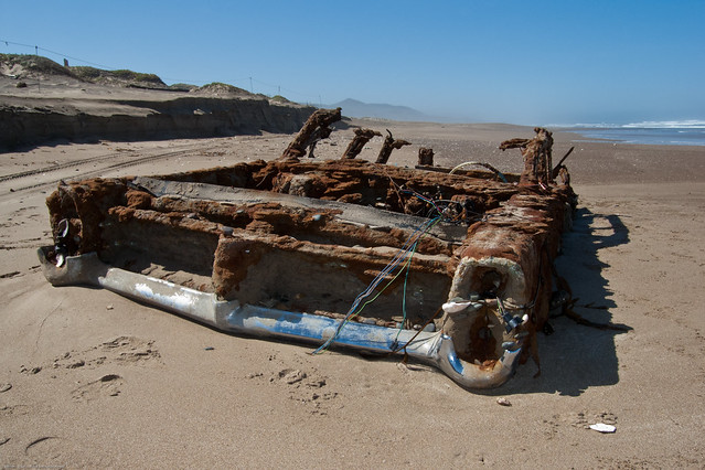 1966 Pontiac Bonneville Rusted Abandoned vehicle on Morro Bay 