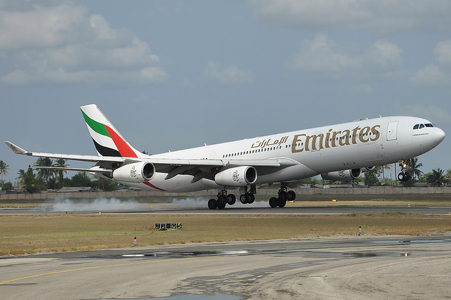Emirates A340-300 in Dar es Salaam