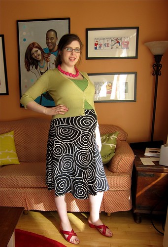 Spiral Skirt: Front View (showing waistband)