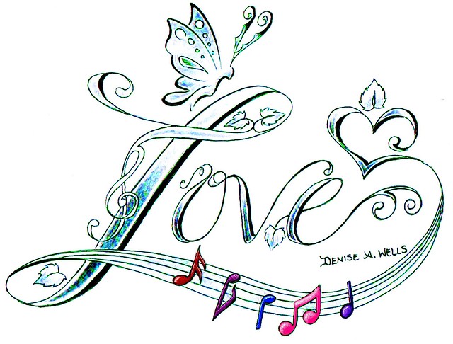 Love Song Tattoo Design by Denise A Wells 