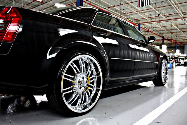 Black Chrysler 300 C 24 Inch Rims Black Chrysler 300C with 24 Inch Rims in 