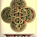 013- Panel de madera pintado “IHS” de la reja este -iglesia de Harling - Norfolk-Gothic ornaments.. 1848-50-)- Kellaway Colling