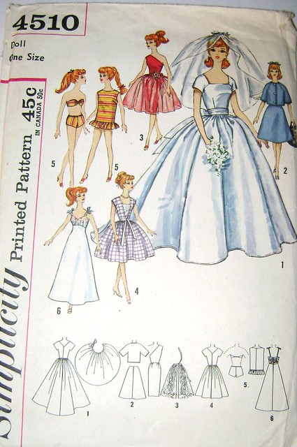 Vintage 1960s Barbie Doll Wedding Dress and Trousseau Pattern from