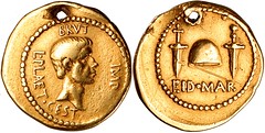 RRC 508/4 Aureus Brutus, Cap of liberty two daggers EID MAR Ides of March. British Museum new long term loan (BM photo)