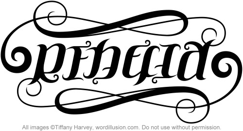 A custom ambigram of the name Rebecca created for a tattoo design