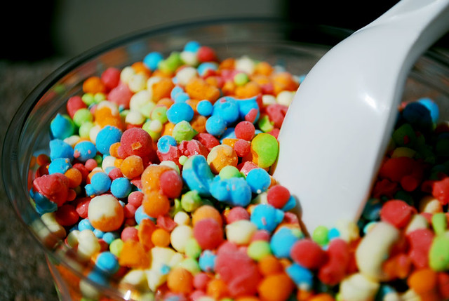 A detail of Dippin Dots