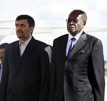 Iranian and Zimbawe leaders on April 22, 2010. The president of Iran was visiting Zimbabwe. The two anti-imperialist states have close fraternal relations. by Pan-African News Wire File Photos