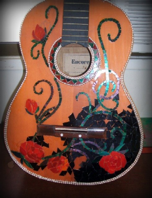 WIP Rose Tattoo Guitar