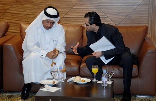 Arash Derambarsh et S.E. le Ministre d'Etat du gaz et du pétrole de l'Emirat du Qatar.