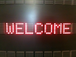 WELCOME in lights