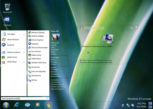 Windows 8 Desktop Concept