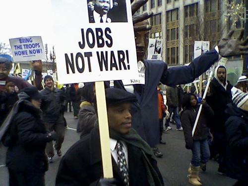 Detroit Dr. Martin Luther King, Jr. Day march through downtown on January 18, 2010. This event represented the seventh year in a row that the commemoration was organized in the city. (Photo: Abayomi Azikiwe) by Pan-African News Wire File Photos
