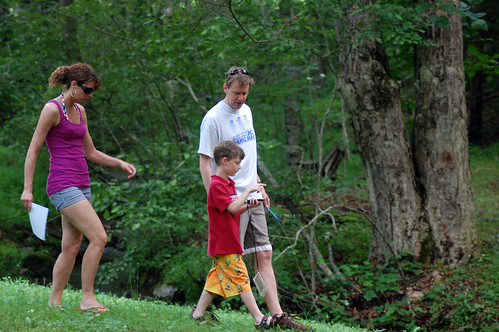 Family geocaching at Hungry Mother State Park