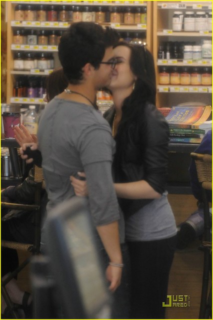 West Hollywood CA Joe Jonas and Demi Lovato couldn't keep there hands off
