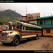 Bus in Zunil centre, Guatemala