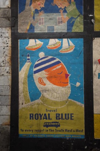 Royal Blue coach services poster by Daphne Padden, c1959