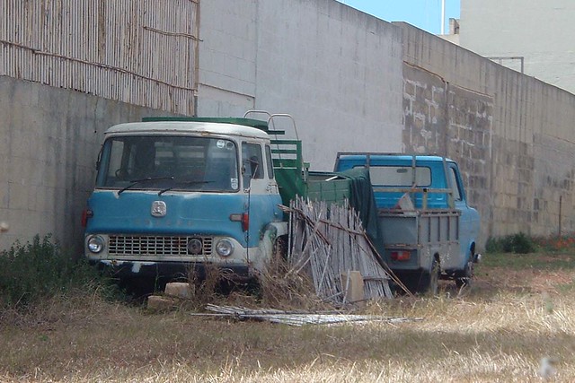 These retired Bedford TK truck and Ford Transit Mk1 pick up have been laid