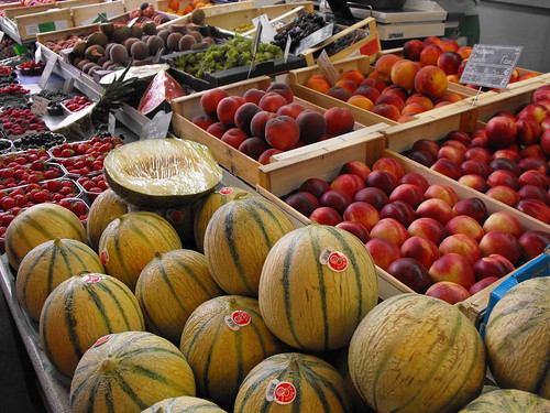 Melones en mercado