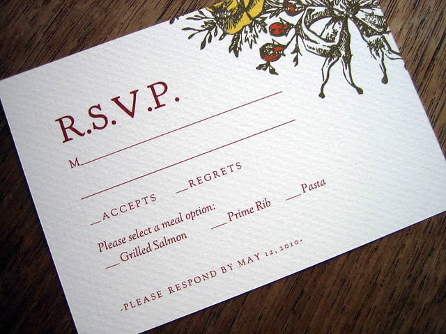 Monogram printable wedding response card
