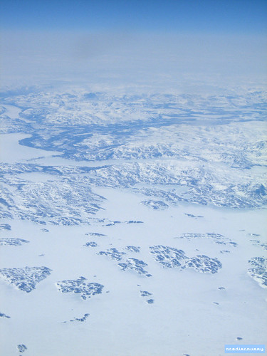 Arctic frozen landscape, aerial photograph