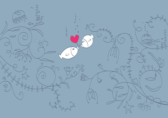 fish wedding ornament for another wedding invitation card
