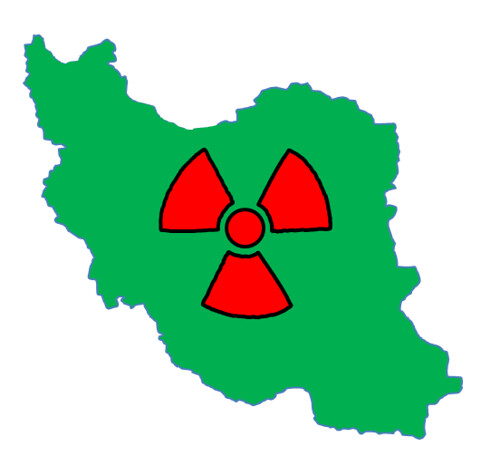Iran with nuclear symbol
