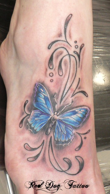 Marys Foot Butterfly Tattoo