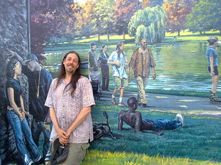 Neil Alexander next to a mural of himself in Newburgh! 