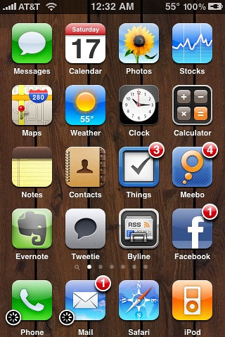 My iPhone 3G home screen