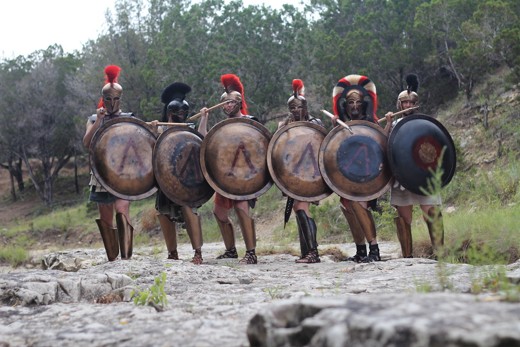 Spartan Phalanx, Hot Gates, Thermopylae 480 BC, Blood of a King Film Shoot