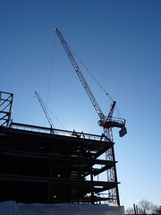 Cranes at Baystate Medical Center Construction Site 2/2010
