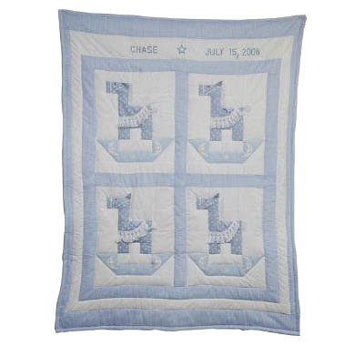 Handmade Baby Quilts on Handmade Baby Quilt   Rocking Horses In Blue   Flickr   Photo Sharing
