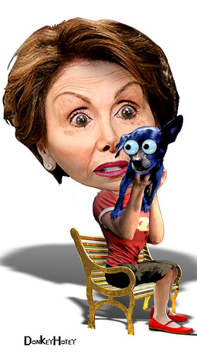 Nancy Pelosi and Her Naughty Blue Dog