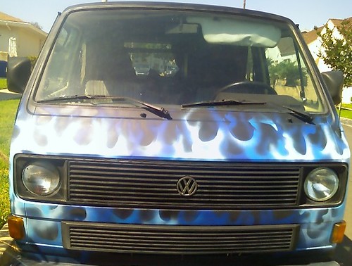 I wanted the flat black hot rod rat rod look on a Vanagon so I airbrushed 