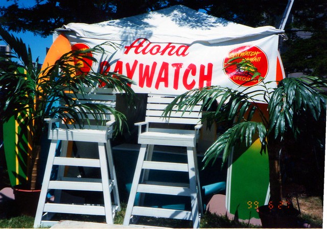 Baywatch Hawaii Banner and Lifeguard seats A Taste of Honolulu 6 27 99