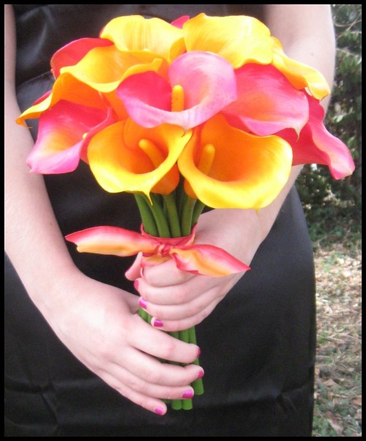 Silk Calla Lily Wedding Bouquet photos