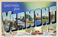 Vermont Large Letter Postcards