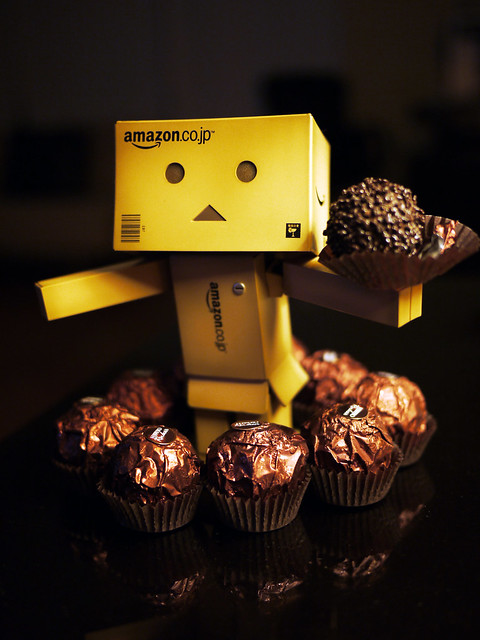 Danbo Love Chocolates 1 Danbo about to overload on Ferrero Roche Rondnoir