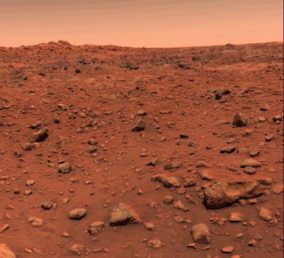 Mars, Viking Lander 1's first color image of Mars' surface