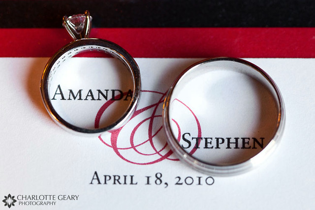 Wedding rings on invitation From a wedding at the Chateau at Incline 