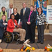 In a  Nov 2, 2010 ceremony, USDA employees gathered 432,384 pounds of food at Department of Agriculture collection sites across the country. This averages to four pounds per USDA employee nationwide. Approximately one pound of food - equals one meal. The employees took the task to the fifth power, living up to their expanded name: Feds, Farmers and Friends Feed Families. SDA raised nearly 100 times more food than last year's food drive. Back row from left: John Berry, Director, Office of Personnel Management, Lynn Brantley, President & CEO, Capital Area Food Bank, Billy Milton, Deputy, USDA, Human Chief Capital Officer Council, Stacey Porto, Special Assistant, Secretary's Office, Agriculture Secretary Tom Vilsack, Robin E. Heard, Deputy Assistant Secretary, Departmental Management, Livia Marques, USDA People's Garden Coordinator, front row from left: Max Finberg, Director, Center for Faith Based and Neighborhood Partnerships and Carmen Jones, Special Assistant, Secretary's Office