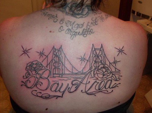 BAY AREA BRIDGE ROSE TATTOO BY FRISCASSO Outline