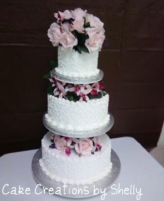 I came across this old photo from a Wilton Wedding Cake class that I took