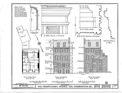 Line drawing of a rowhouse